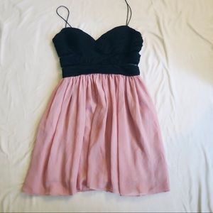 Windsor Pink and Black Chiffon Dress